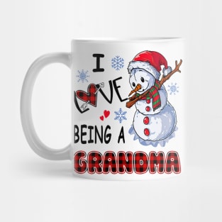 Chirstmas Snowman I Love Being A Grandma Mug